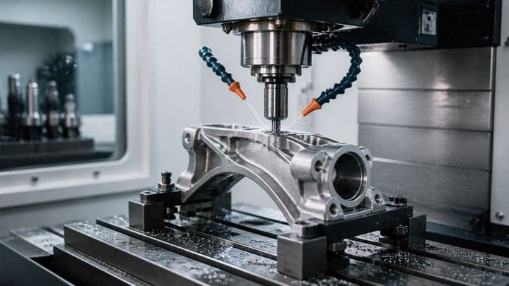CNC machining of precision casting component